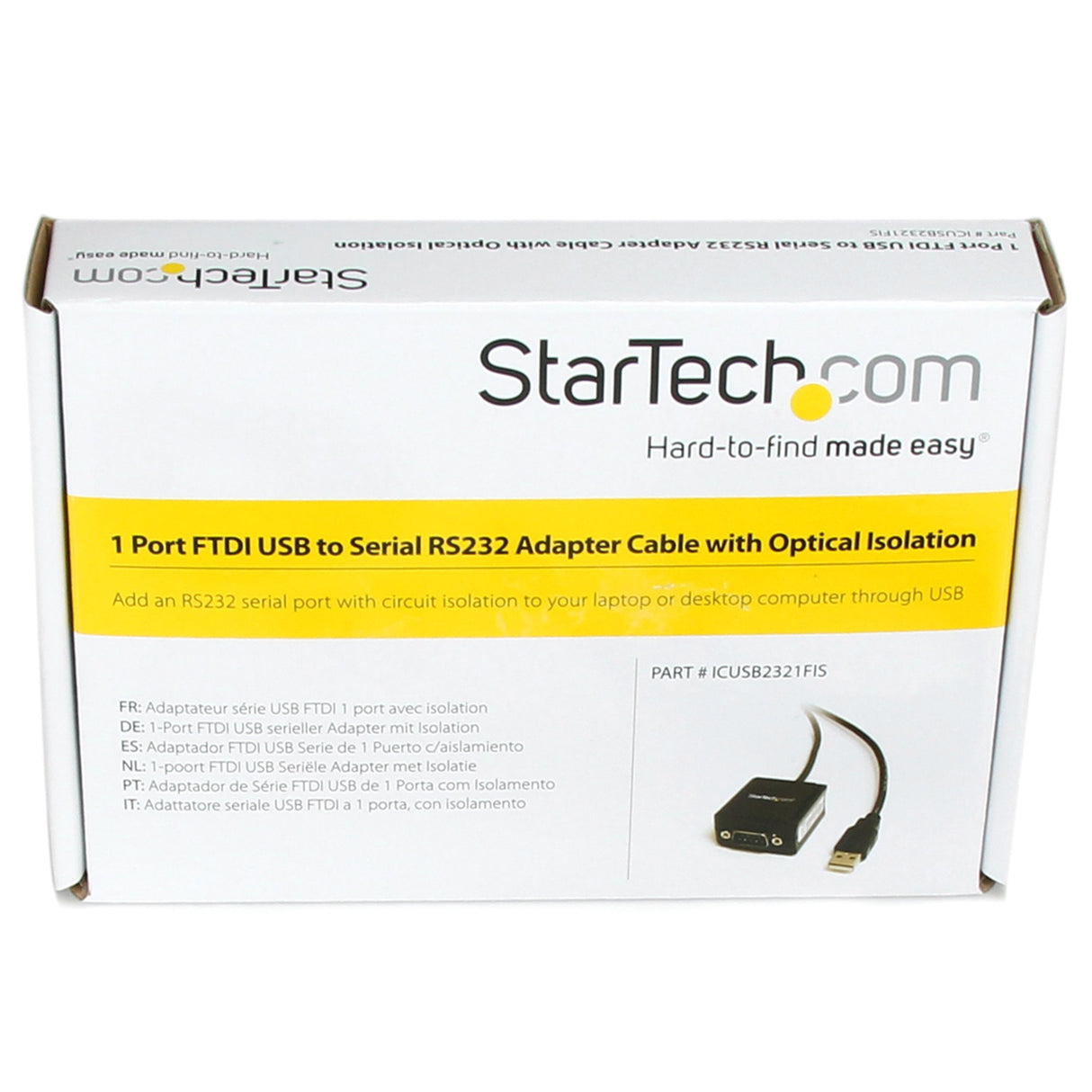 StarTech.com ICUSB2321FIS - Cable USB a 1 puerto serie RS232, aislamiento óptico, 1.8 m