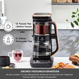 KARACA Robotea Pro Hervidor automático parlante 4 en 1 - Hervidor de agua y cafetera de filtro - 2500 W - Black Copper