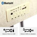 GPO Bermuda Reproductor de vinilos con patas desmontables, Bluetooth y altavoz incorporado - Azul