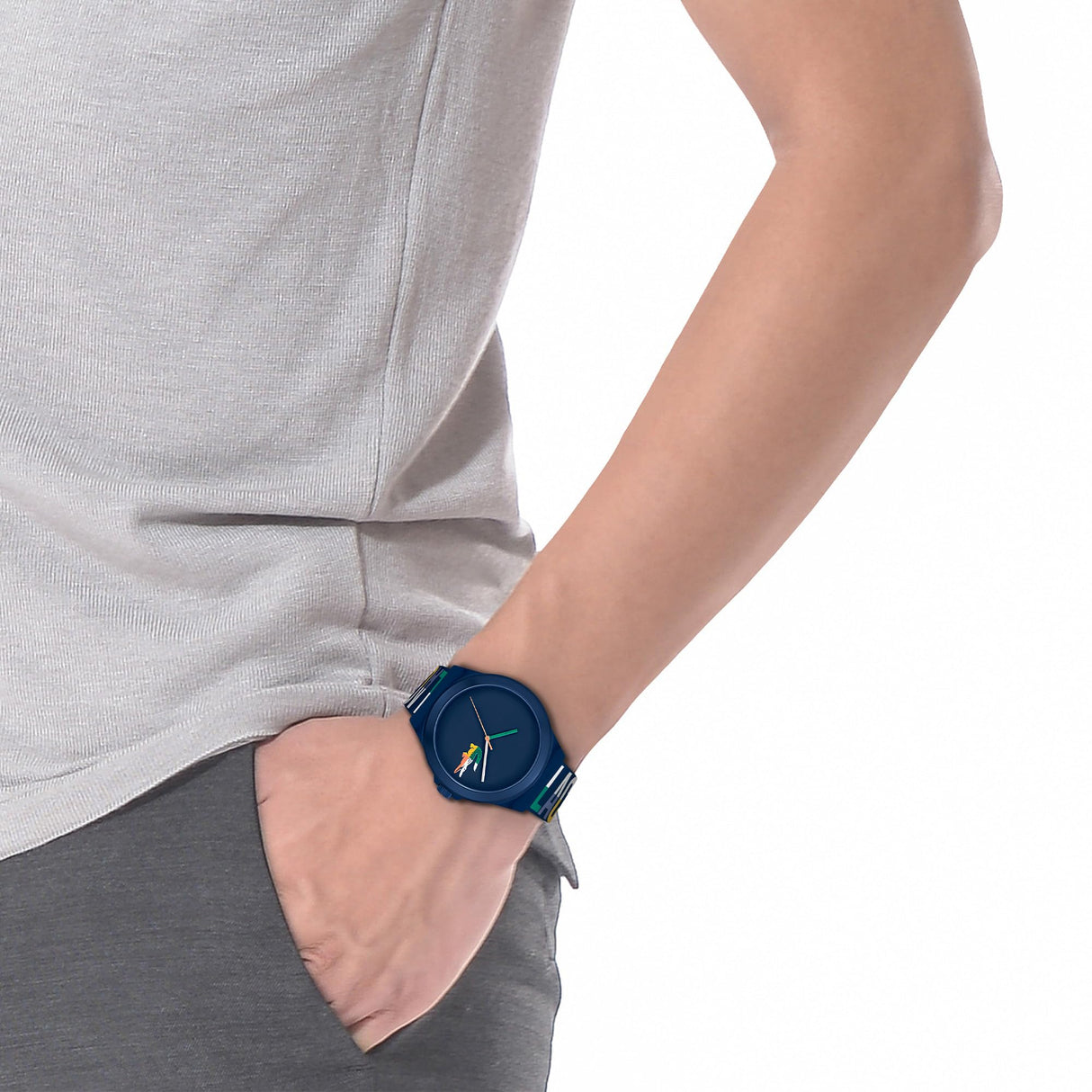 Lacoste Reloj Analógico de Cuarzo para Hombre Colección NEOCROC con Correa de Silicona Azul Marina - 2011184