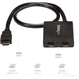 StarTech.com Multiplicador de Vídeo HDMI de 2 Puertos - Splitter HDMI 4k 30Hz de 2x1 Alimentado por USB o Adaptador de Alimentación