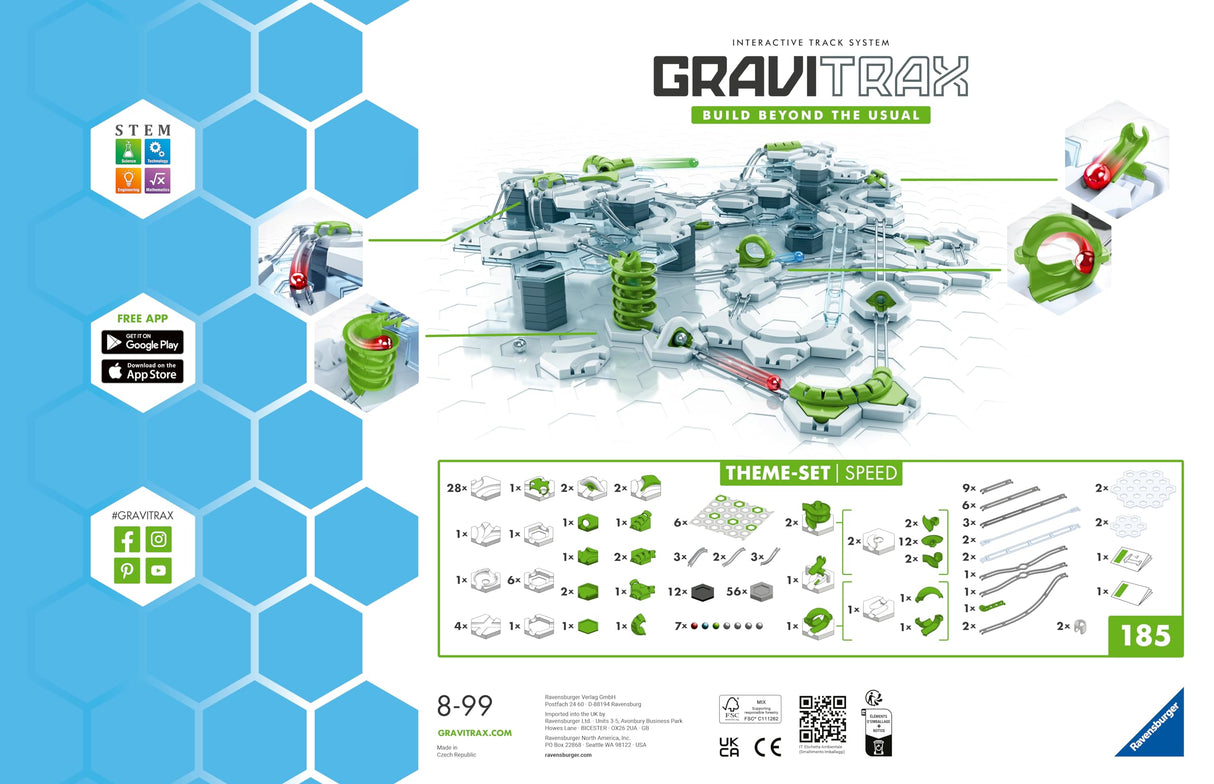 Ravensburger Gravitrax Speed, innovador y educativo juego de tallo, 8+ años