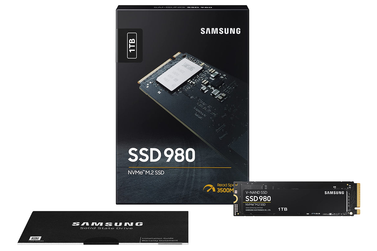 Samsung 980 1 TB PCIe 3.0 (up to 3.500 MB/s) NVMe M.2 Internal Solid State Drive (SSD) (MZ-V8V1T0BW)
