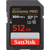 SanDisk 512GB Extreme Pro, Tarjeta de Memoria, SDXC, hasta 300 MB/s + RescuePro Deluxe, UHS-II Class 10 U3 V90