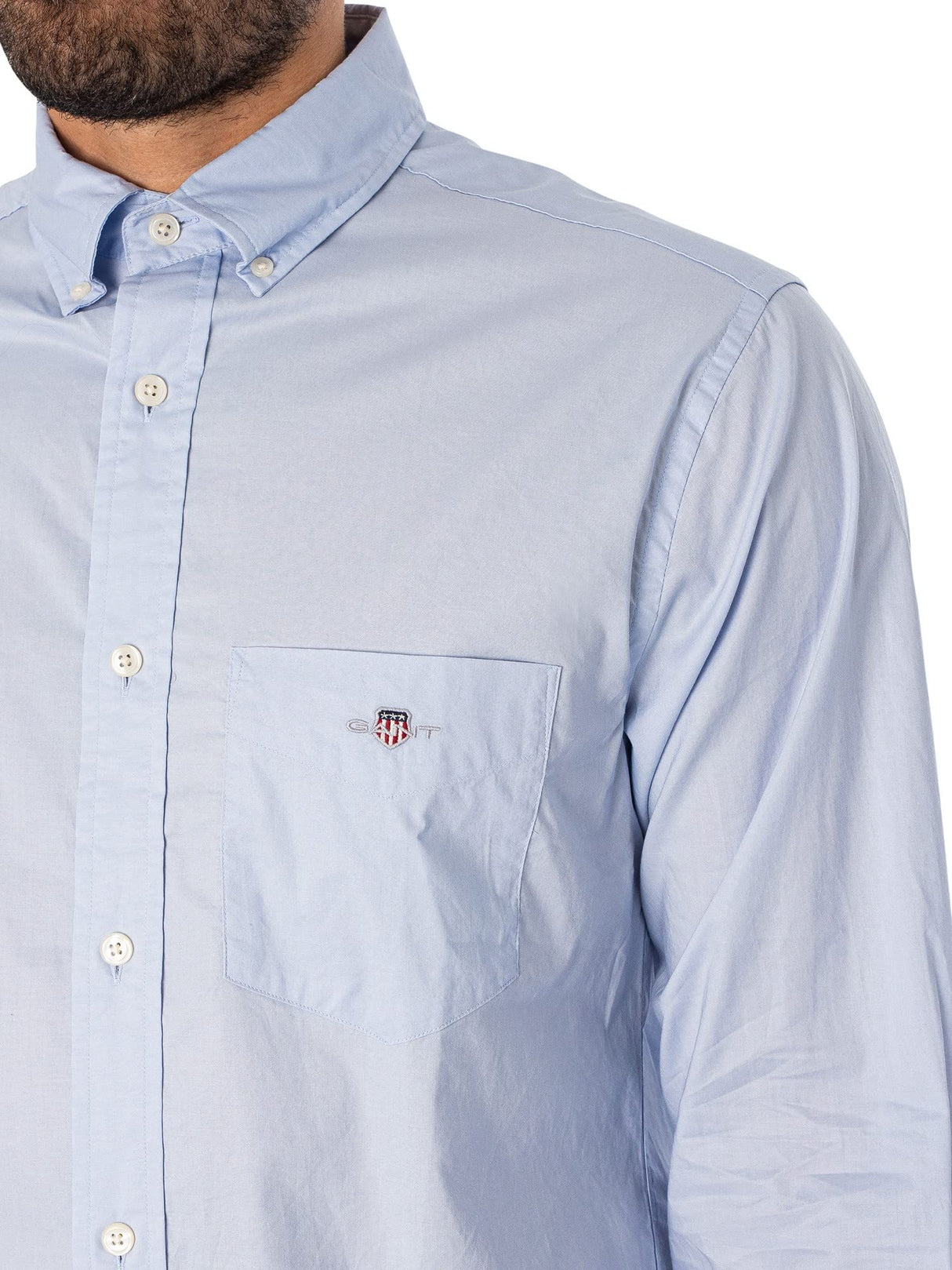 GANT Reg Poplin Shirt Camisa, Light Blue, 4XL para Hombre