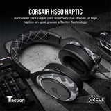 Corsair HS60 HAPTIC Auriculares Estéreo para Juegos con Efectos Hápticos en Los Bajos (Taction Technology, Almohadillas de Lujosa Espuma Viscoelástica, Micrófono Extraíble) Camo
