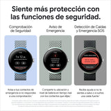 Google Pixel Watch 2 con Fitbit y Google - Control de frecuencia cardiaca, gestión del estrés y seguridad - Smartwatch Android - Caja de aluminio en negro mate - Correa deportiva en obsidiana - Wi-Fi
