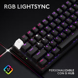 Logitech G Pro X 60 Lightspeed, Teclado inalámbrico para Gaming, 60% TKL mecánico Ultra Compacto, RGB LIGHTSYNC, Teclas de PBT de Doble Moldeado, interruptores táctiles, Windows PC, QWERTY ES - Negro