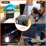 Mini estación de energía TX-205 de Technaxx - Power bank de 74 Wh 230 V con enchufe incorporado - Batería externa para portátil, teléfono móvil, mini nevera, etc., compatible con cargadores solares