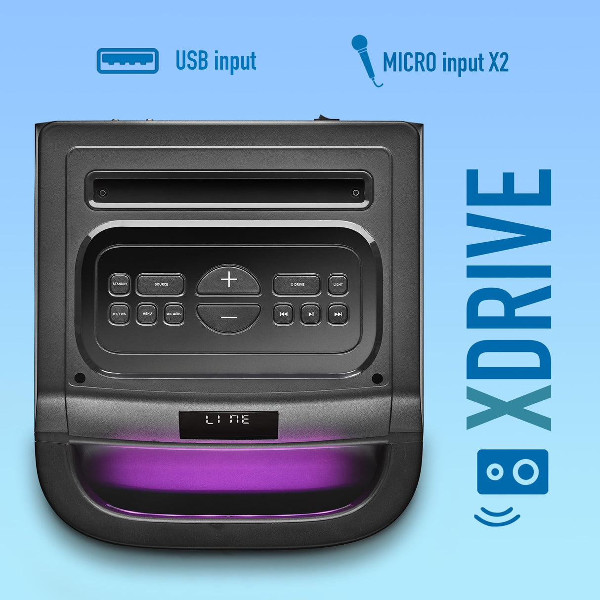 NGS Wild Space 3 - Altavoz Portátil, Compatible con tecnología Bluetooth, True Wireless Stereo, Subwoofer + Doble Tweeter, Micro SD/USB/AUX IN, Ruedas, Color Negro