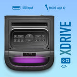 NGS Wild Space 3 - Altavoz Portátil, Compatible con tecnología Bluetooth, True Wireless Stereo, Subwoofer + Doble Tweeter, Micro SD/USB/AUX IN, Ruedas, Color Negro