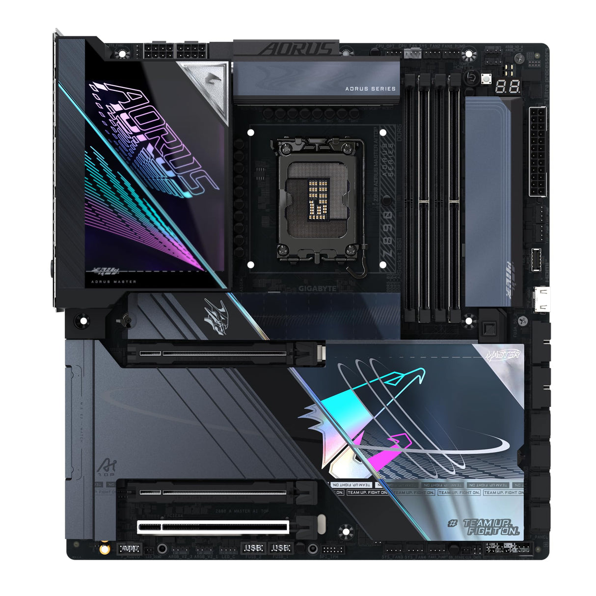 GIGABYTE Z890 AORUS Master AI Top Placa Base - Compatible con CPUs Intel Core Ultra (Serie 2), VRM de 20+1+2 Fases, hasta 9500MHz DDR5 (OC), PCIe 5.0 M.2, Wi-Fi 7, Thunderbolt 4