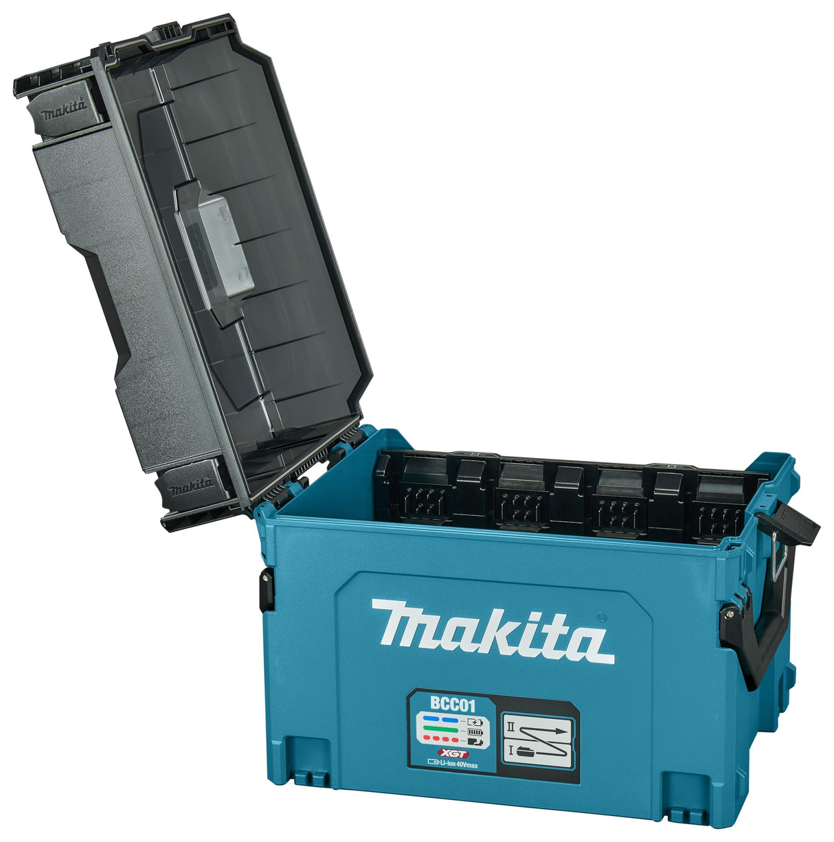 Makita XGT 1914U3-7 BCC01 - Maletín de Carga para batería (40 V, máx. 8 Ranuras), Color Negro