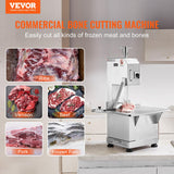 VEVOR Sierra Eléctrica Comercial para Huesos de Carnicero 2200 W Máquina Cortadora de Huesos 1000 kg/h Cortadora Eléctrica para Carne Congelada Mesa de Trabajo 470x530 mm para Supermercado Restaurante