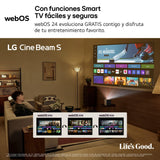 LG PU615U - Proyector CineBeam S, 4K UHD, 40 hasta 100", Smart TV con webOS, Tiro Ultra Corto, Láser RGB 500 Lúmenes, Dolby Atmos, HDMI eARC y USB-C