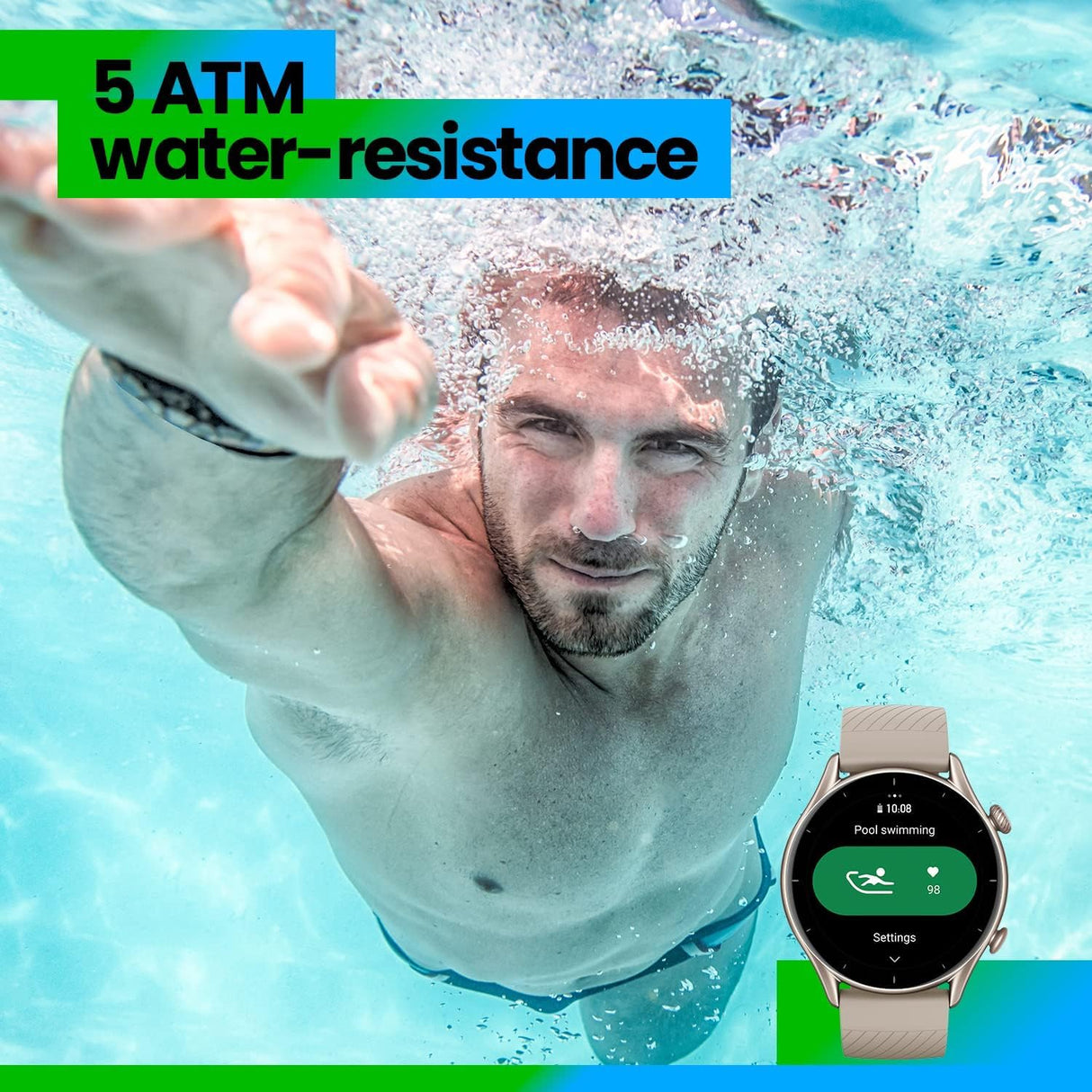 Amazfit GTR 3 46mm Smartwatch Pantalla AMOLED Reloj Inteligente Fitness GPS 150 +modos deportivos 21 días de duración de la batería Monitoreo de salud Alexa integrado Zepp OS Sistema 5 ATM