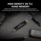 Corsair MP700 Elite 1TB PCIe 5.0 x4 NVMe M.2 SSD – hasta 10,000MB/sec – Alta Densidad 3D TLC NAND – M.2 2280 – Compatible con DirectStorage – Negro