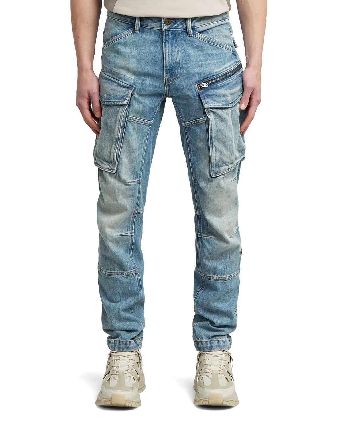 JEANS Uomo G-STAR D23077 D499 ROVIC ZIP 3D REGULAR TAPERED H484 VINTAGE CUMULUS BLUE