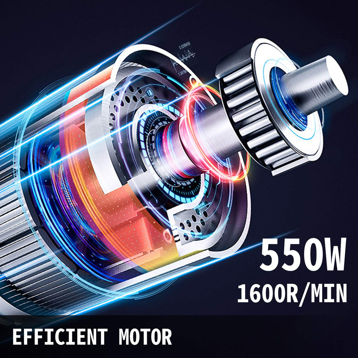 VEVOR Cortador eléctrico 270 r por min, comercial 550 W, con 6 discos de corte procesador para verduras, profesional robot de cocina,