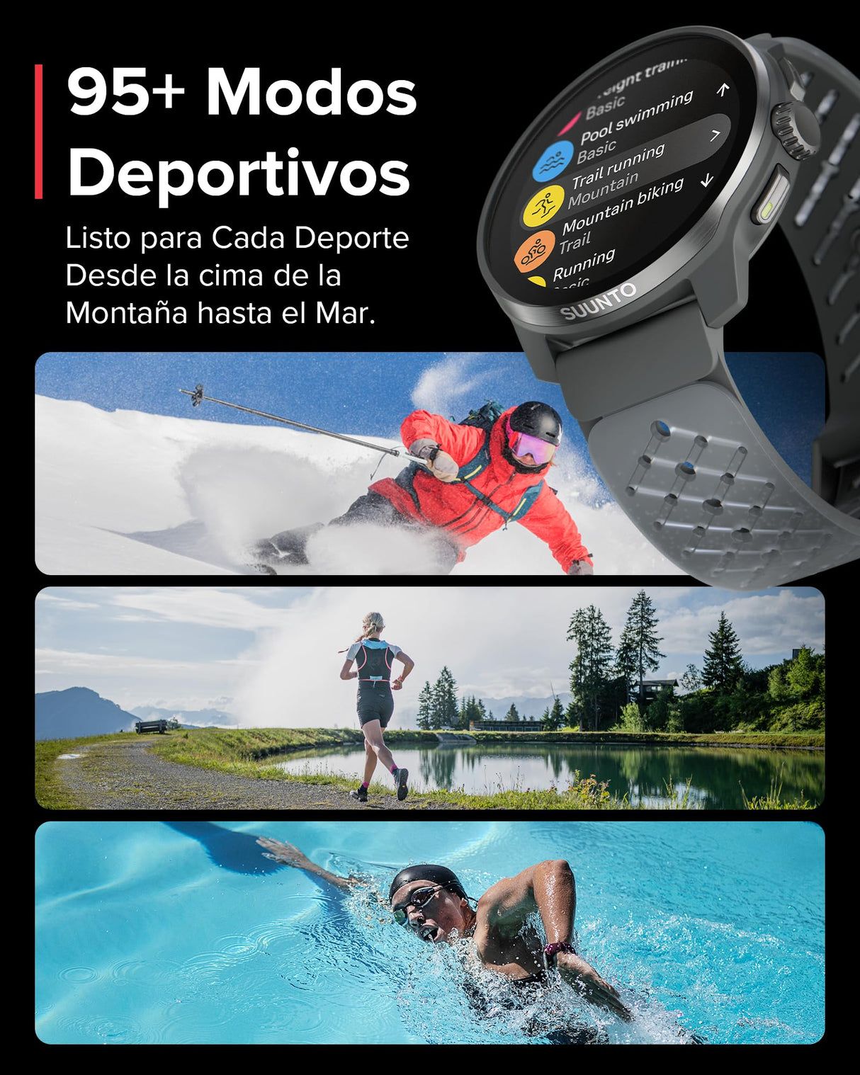 SUUNTO Race S Reloj Correr con Pantalla Táctil AMOLED, Reloj Deportivo GPS de Doble Frecuencia, Seguimiento de HRV y Sueño, Plan de Entrenamiento Basado en IA, Mapas Offline Gratuitos