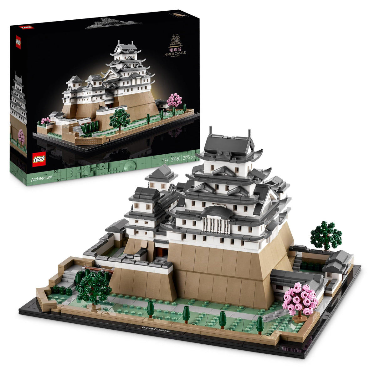 LEGO 21060 Architecture Castillo de Himeji, Set de Construcción de Maquetas para Adultos, Regalo para Aficionados a la Jardinería Creativa y a la Cultura Japonesa, Incluye Cerezos en Flor Construibles