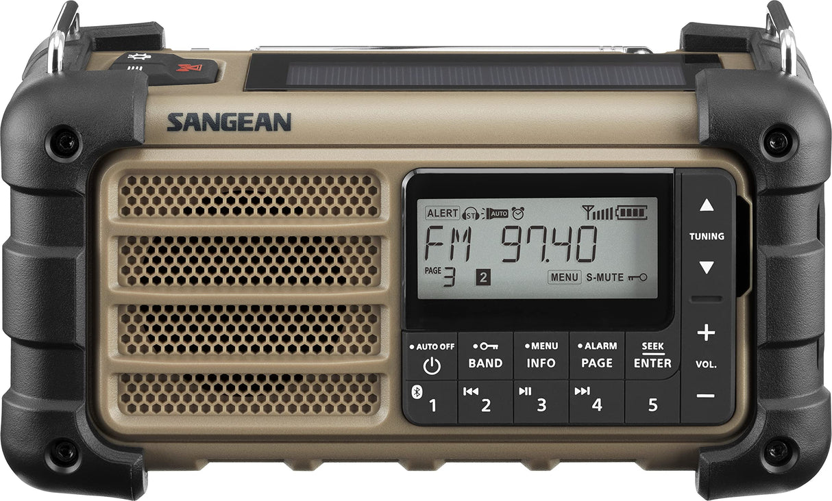 Sangean MMR-99 Radio de Emergencia, Am/FM - RBDS Bluetooth (Aux) Multi-Powered