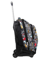 Yub Mochila con Ruedas Trolley Tech YUB Graffiti, Negro - Mochila 3 en 1, Mochila Escolar con Carro - Bolso Escolar Niños, Niñas, Adolescentes - Bolsillo Frontal con Organizador
