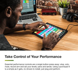 Novation Launchpad X - Controlador de cuadrícula MIDI para Ableton Live/Logic Pro. Controles sencillos, reproducción dinámica de notas, modos Scale