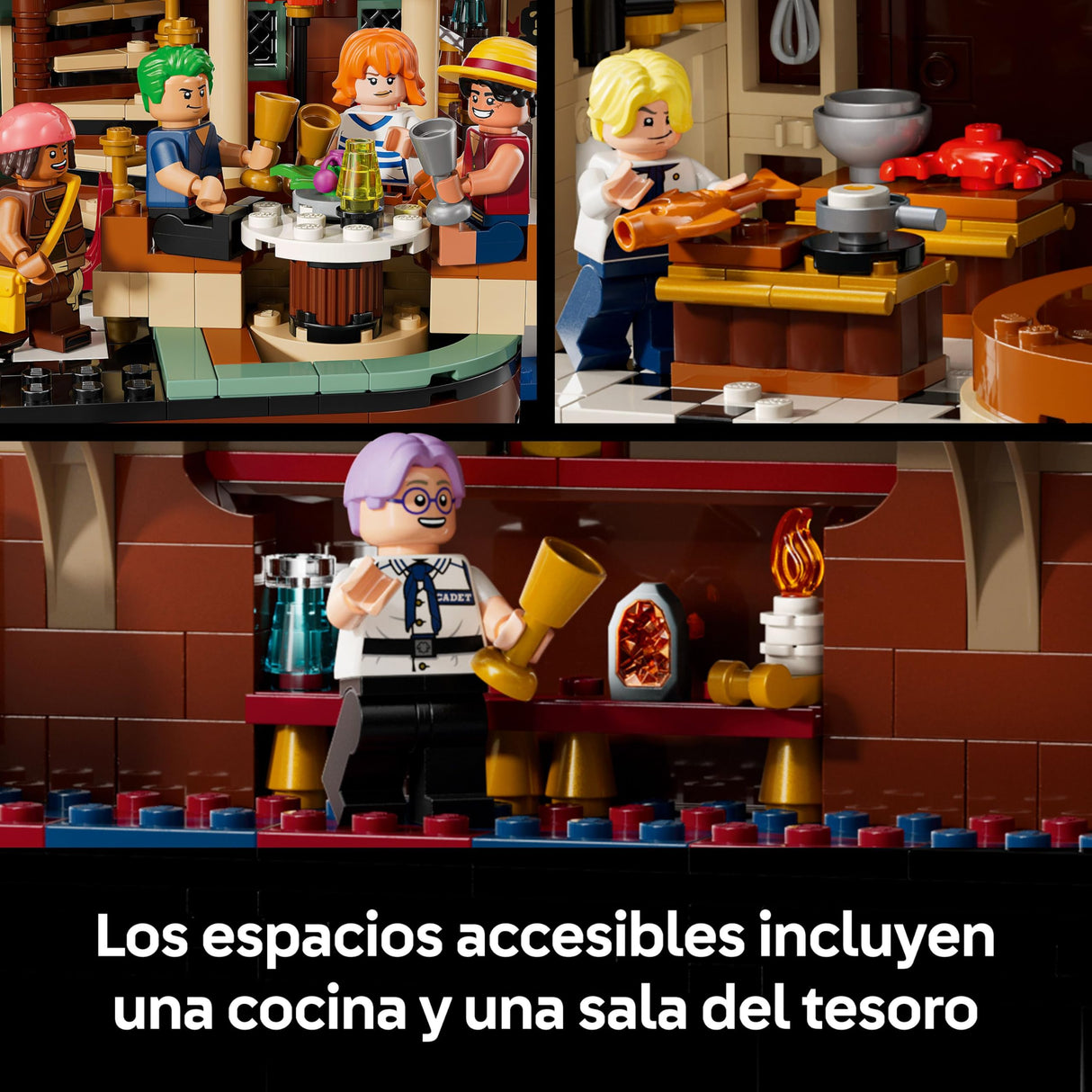 LEGO One Piece Restaurante Flotante Baratie - Maqueta de Barco para Adultos - Decoración Anime con Interior Detallado y 10 Minifiguras Inc. Luffy, Nami y Sanji - Regalo para Fans 75640