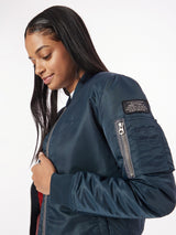 Schott NYC AIRFORCEWRS Chaqueta Bomber Schott, Azul Marino, M para Mujer