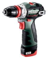 metabo PowerMaxx BS BL Q 601749500 - Taladro atornillador inalámbrico Li-ION 12V 2Ah + 2 pilas