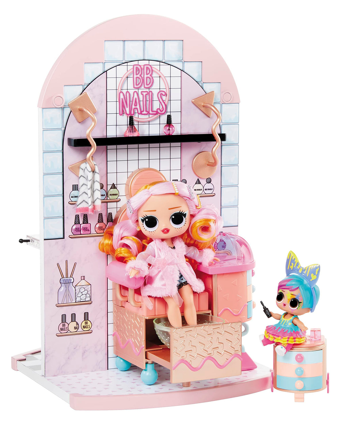L.O.L. Surprise! LOL Surprise Shine On Salon & SPA - con más de 65 sorpresas - con Luces y Agua - Incluye una Cascada Real, un Espejo Iluminado y un Juego Completo de 360° - Edad: 4+ años