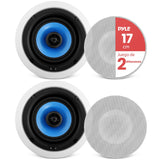 Pyle Altavoces Techo, Pared, 6.5”, 250W, Duales, Estereo, Agudos Ajustables, Rejilla Resistente