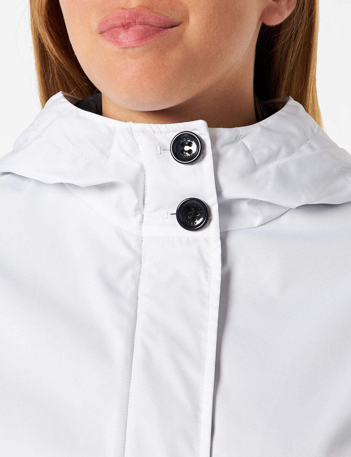 Geox W Delray Chaqueta, Blanco (Brillante), 44 para Mujer