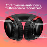 HyperX Cloud III S - Auriculares Gaming inalámbricos, Bluetooth, 2.4Ghz, PC, PS5, Xbox, Drivers 53 mm, DTS, micrófono 10mm, batería hasta 200h, Rojo-Negro