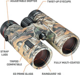 Bushnell - Legend L-Series Binocular - 10x42 - Realtree - Prisma de Techo - Rainguard HD - Recubrimiento de banda ultra ancha - Cristal ED - 198105