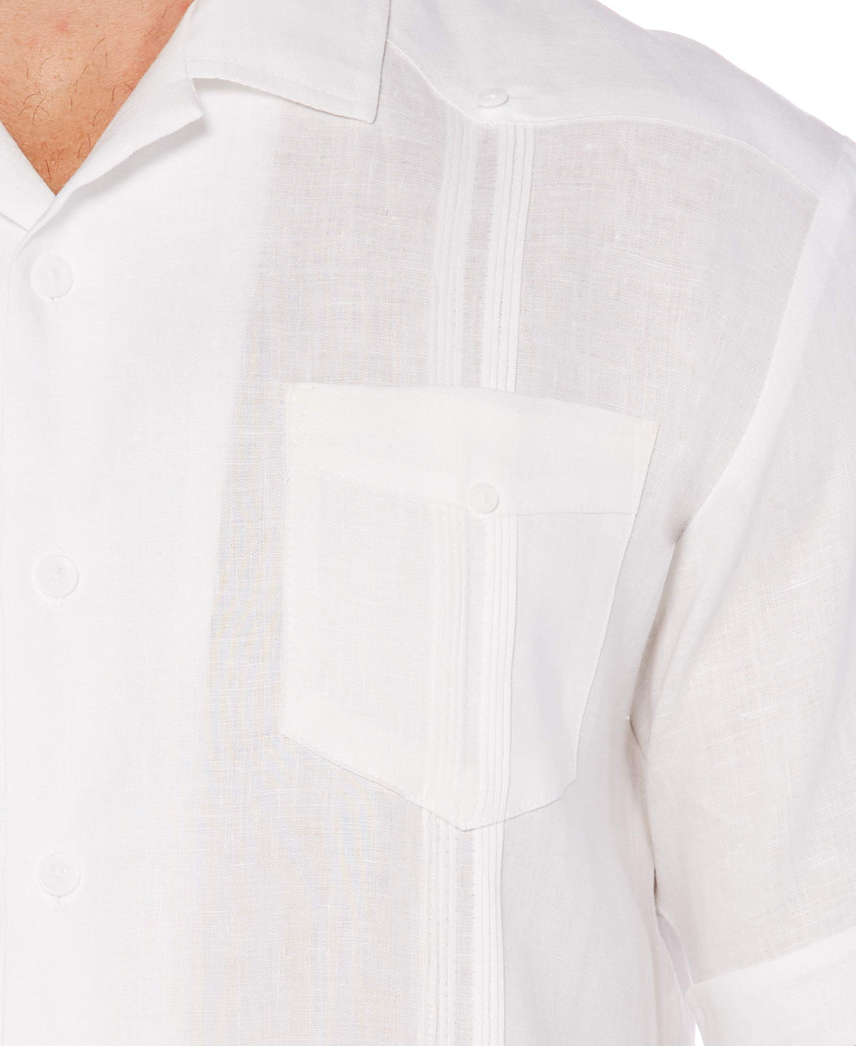 Cubavera - Camisa Guayabera de Manga Corta con Cuatro Bolsillos para Hombre, 100% Lino (Talla S-5x), Blanco Brillante, XL (Grandes) (Alto)