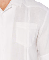 Cubavera - Camisa Guayabera de Manga Corta con Cuatro Bolsillos para Hombre, 100% Lino (Talla S-5x), Blanco Brillante, XL (Grandes) (Alto)