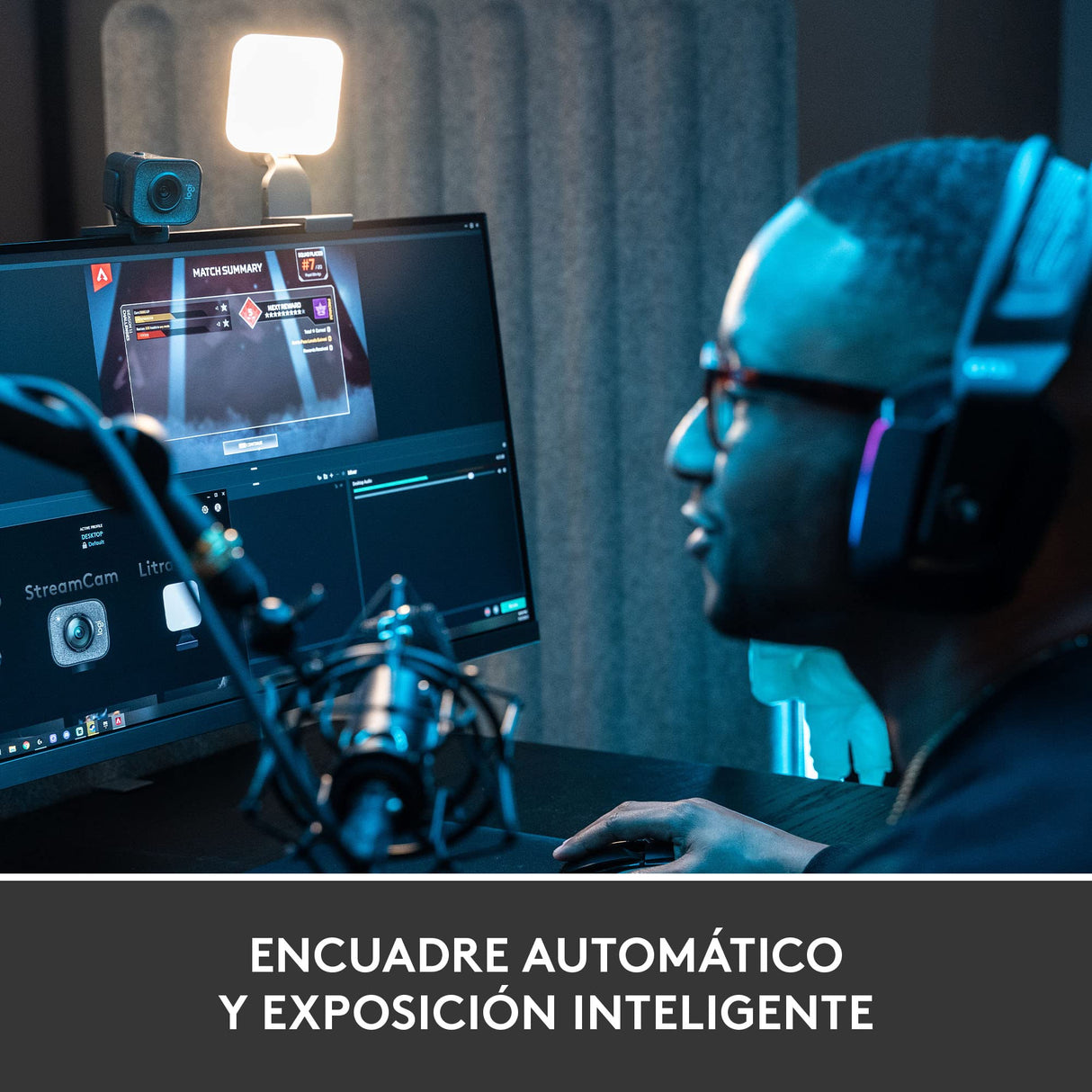 Logitech StreamCam, Cámara Web con USB-C para Streaming de vídeo y creación de Contenido, Vídeo vertical Full HD 1080p a 60 fps, Versatilidad demontaje, para YouTube, Gaming Twitch, PC/Mac, Negro