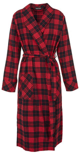 Emporio Armani Tartan Christmas Viscose Nightgown Bata de baño, SCOZZESE Rosso/Nero, L De Las Mujeres