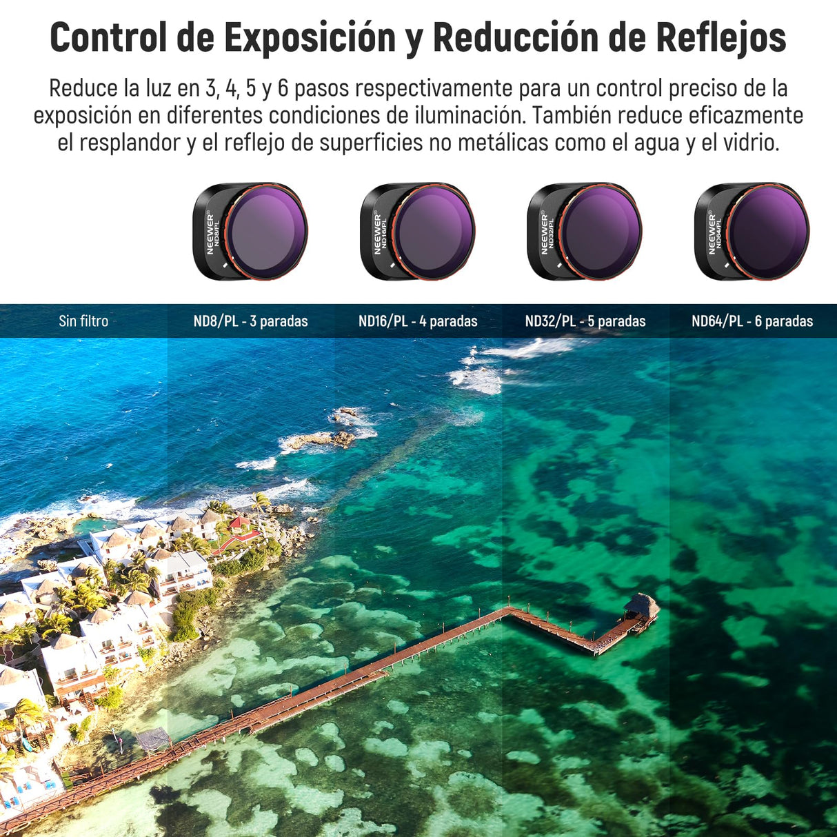 NEEWER Juego de filtros compatibles con dji Mini 4 Pro, 14 Unidades, Filtro ND polarizado, ND8 ND16 ND32 ND64 ND128 ND256 ND1000 ND8/PL ND16/PL ND32/PL ND64/PL Black Diffusion 1/4 Inch quinamento