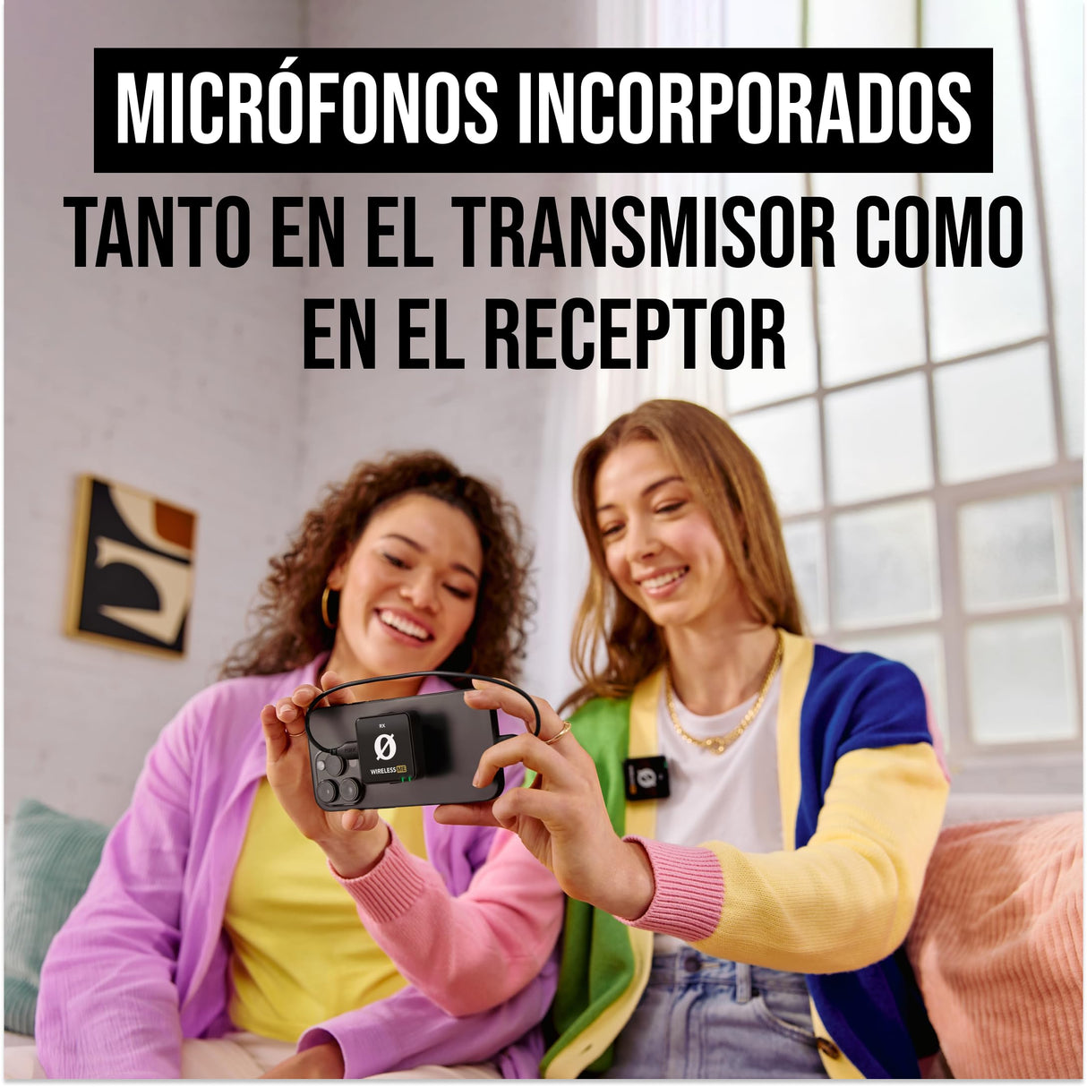 RØDE Wireless ME Dual Set Sistema Compacto de micrófono inalámbrico con tecnología GainAssist, micrófonos incorporados y Alcance de 100 m para Cine, entrevistas y creación de Contenido (Negro)