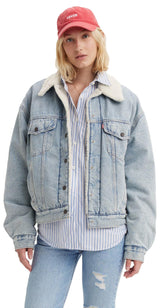 Levi's 90S Sherpa Trucker, Chaqueta de jean Mujer, Morning Sunlight,