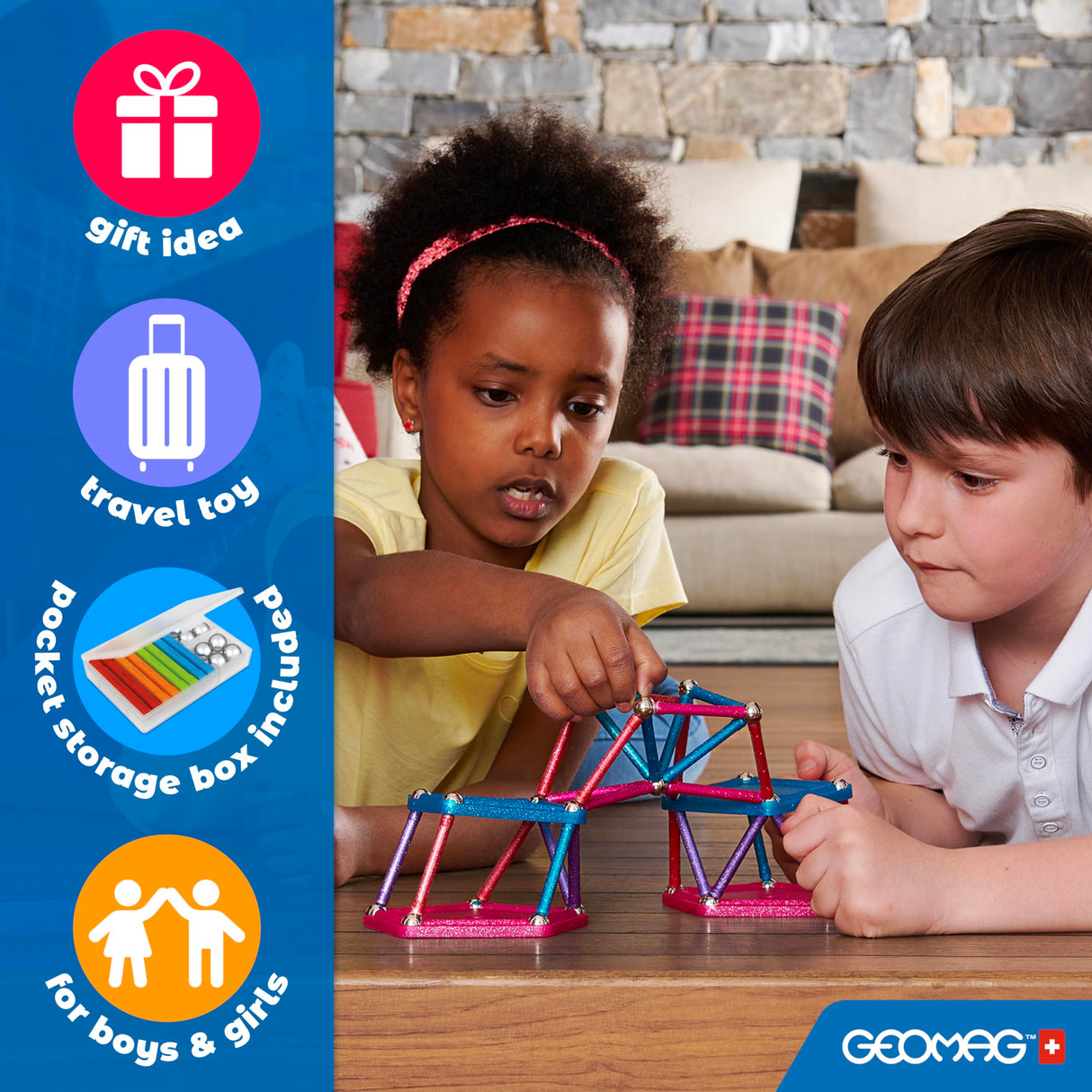 Geomag Classic Masterbox, Juego de Bloques de Construcción Magnéticos para Niños, Juguete Magnético, Colección Verde de Plástico 100% Reciclado, Edad 3-99 Años, 388 Piezas