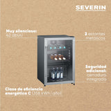 SEVERIN - Refrigerador de botellas, suficiente para 56 botellas de 0.33L cada una. Temperaturas entre 10 y 0 °C. CFKS 8840