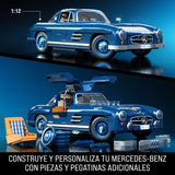Mattel Brick Shop Hot Wheels Premium Series , juego de construcción Mercedes-Benz 300 SL. 1600 piezas, detalles realistas y piezas metálicas, para adultos coleccionistas, HWW25