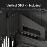 HAVN HS 420 VGPU Dual Chamber ATX Mid Tower PC Case Black | PCIe 5.0 Vertical GPU Kit, 11x 140mm Fans & 3X 420mm Radiator Support, SimpliCable Management, Vidrio Templado, PWM Fan Hub
