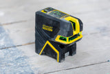 STANLEY FATMAX Nivel láser verde de cruz 2 puntos, alcance 30m (50m con detector), precisión ±0.3mm/m, base magnética, carcasa IP54, batería recargable, incluye accesorios, FMHT77597-1