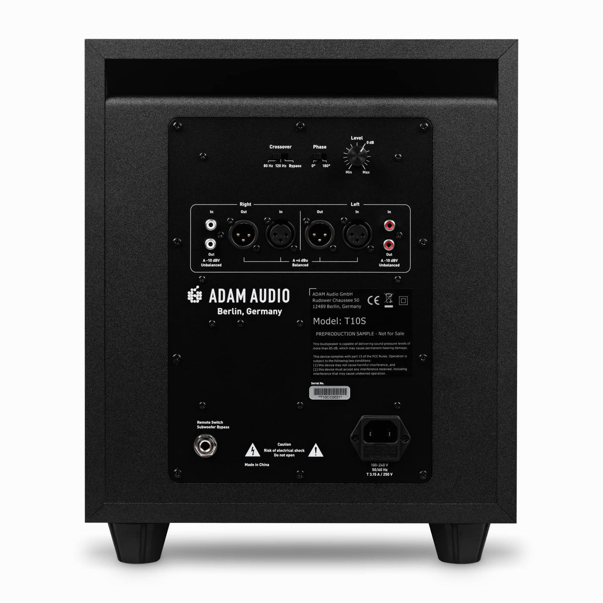 Subwoofer ADAM Audio T10S para grabación, mezcla y masterización, sonido de calidad de estudio