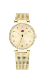 Tommy Hilfiger Reloj Analógico de Cuarzo para mujer con correa de malla de acero inoxidable dorado - 1782507